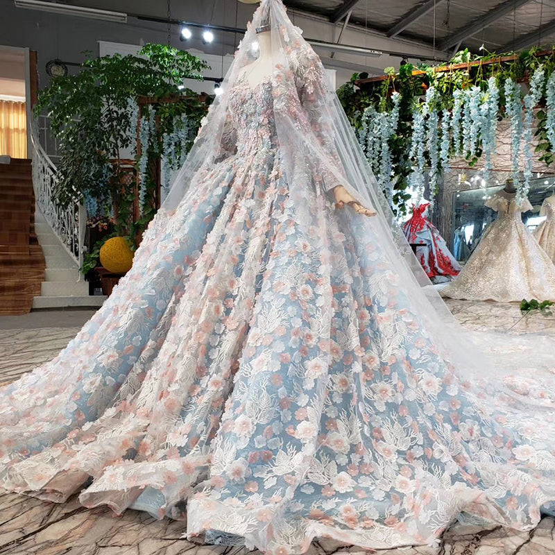 3d flower pattern designer evening gown dress - Image 6