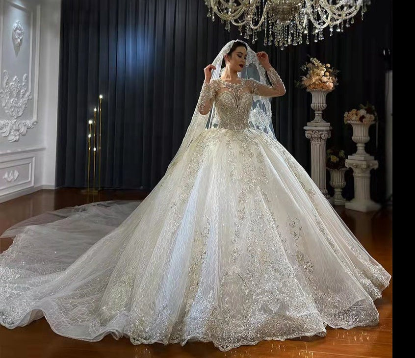 Latest Design Ladies Wedding Dresses Luxury Sweetheart Lace Beaded Classic Girls Dresses