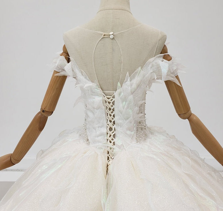 Luxury Women Elegant Diamond Beading Wedding Dress Ball Gown - Image 7