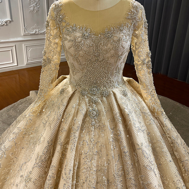 Wedding Bride Luxury Crystal Bead Wedding dress - Image 5