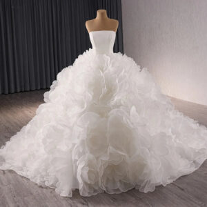 3D Cake Skirt Wedding Dress Sweetheart Elegant Chapel Bride Maxi Tail Off-Shoulder Train Wedding Dresses