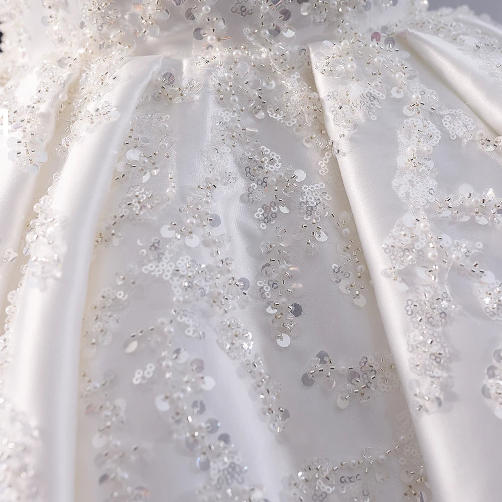 Princess Ball Gown Wedding Dresses Lace Applique Bead Sweetheart Sweep Train Vintage Plus Size Bridal Gowns - Image 3