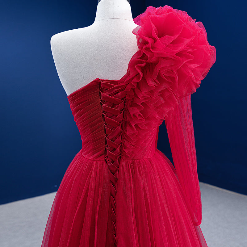 The Latest Dress Design Lace Elegant Dress Shoulder 3D Flower Lace Evening Dress 2022 - Image 7