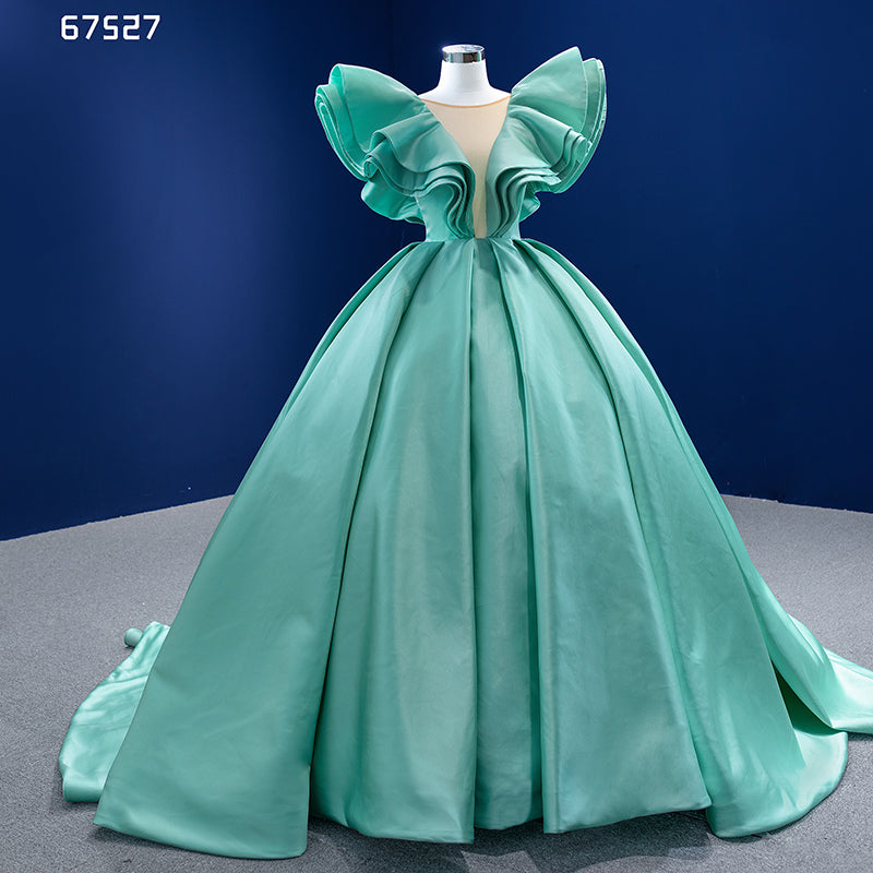 Evening Dress 2022 Satin High Quality Green Princess Ball Dress