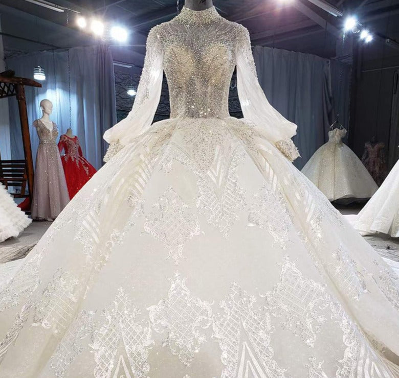 Bridal  Frock Wedding Dress Women Full Sleeve Wedding Gown Bridal Dress