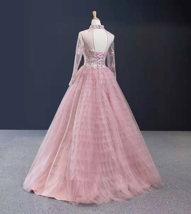 high neck lace up back dress luxury crystal beaded high quality evening dress - Image 6