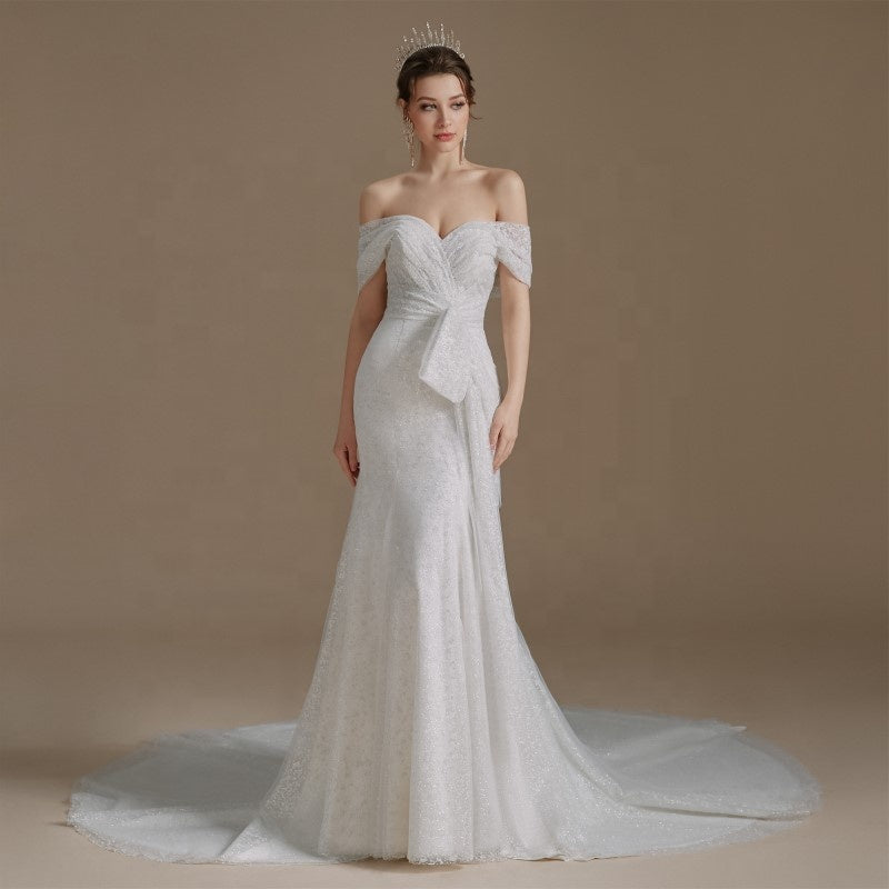 Sexy Party Off The Shoulder Tail Mermaid Wedding Dress Bridal Gowns