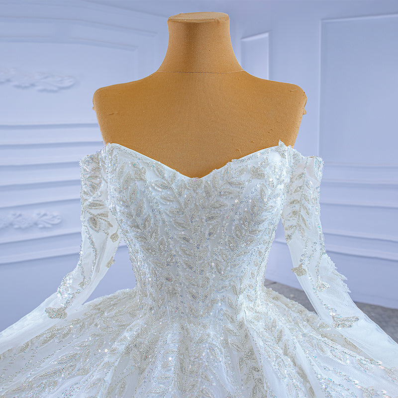 Off Shoulder luxury Wedding Dress Bridal Gown - Image 5