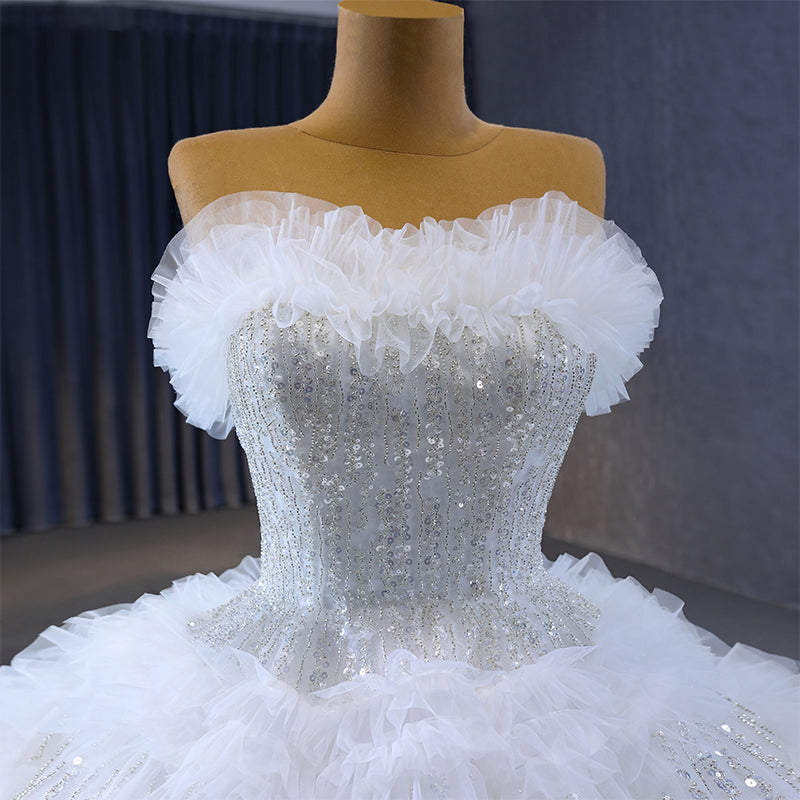 Princess Bridal Ball Gown Sleeveless Wedding Dresses For Women - Image 3