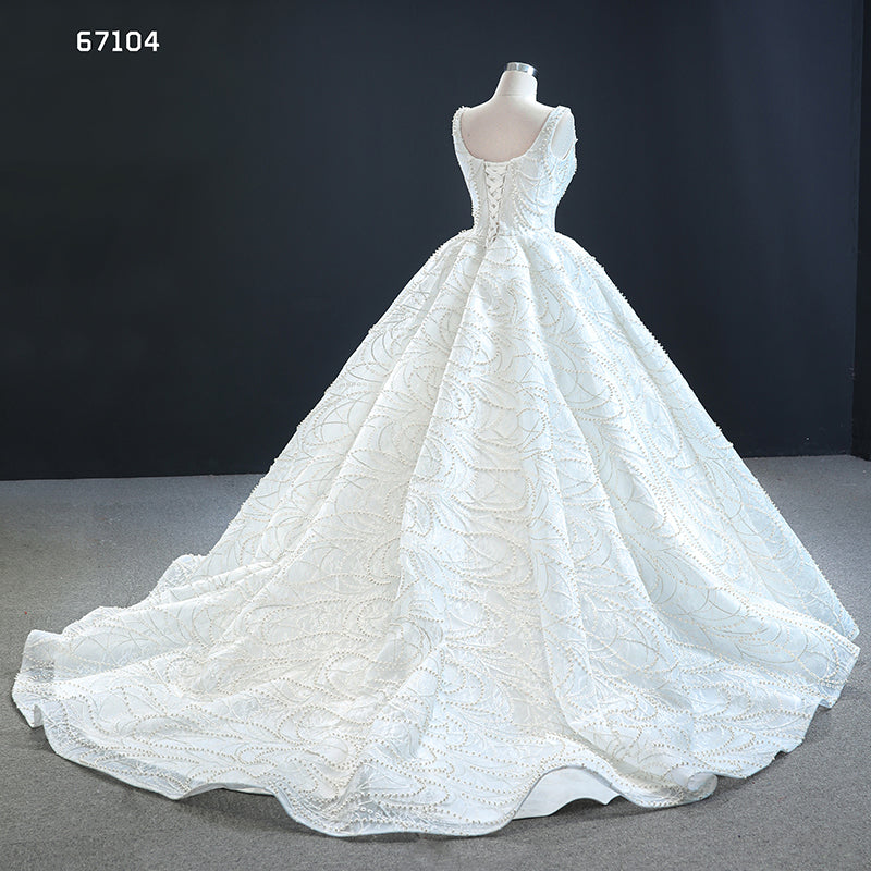 Square Collar Sleeveless Lace Applique Sequins Pearls Lace Up Back Women Dresses - Image 7