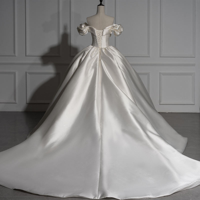 Modern Sweetheart Off Shoulder Ball Gown Lace Up Wedding Dress - Image 2