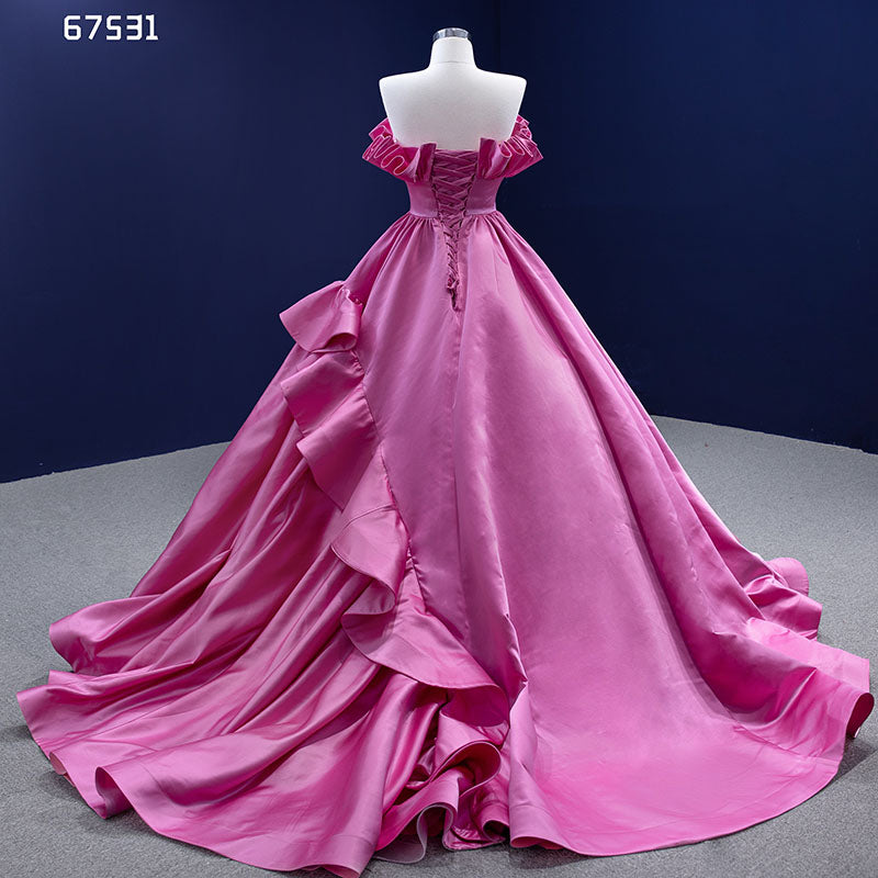 Latest Design Fan Satin Sleeveless Vintage Ladies Party Evening Dress - Image 4