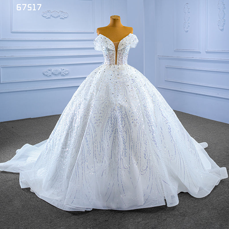 Luxury White Ball Gown Wedding Dress - Image 2