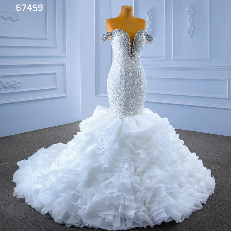 Wedding Mermaid Sexy Bride Wedding Dresses 2022 Luxury Embroidery Cake Skirt Pearl High -Quality Dress - Image 5