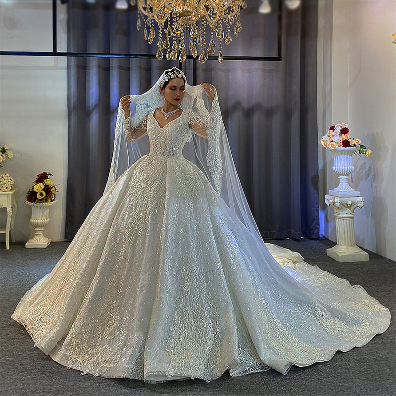 Luxury Latest Designs Beaded 2022 Simple Bridal Gown Wedding Dress