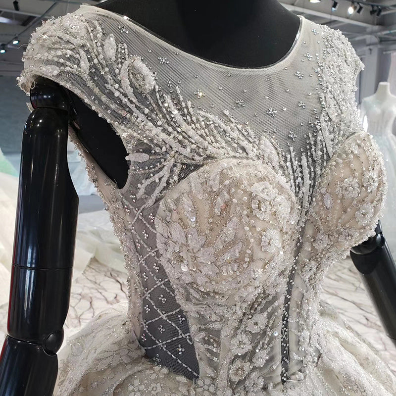 Beading Deep V Ball Gown Simple Wedding Dresses For Bride - Image 6