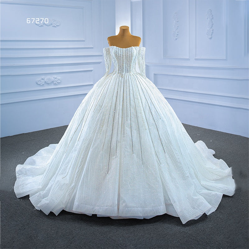 Elegant Luxury Full Beading Sequin Bridal Dress For Wedding