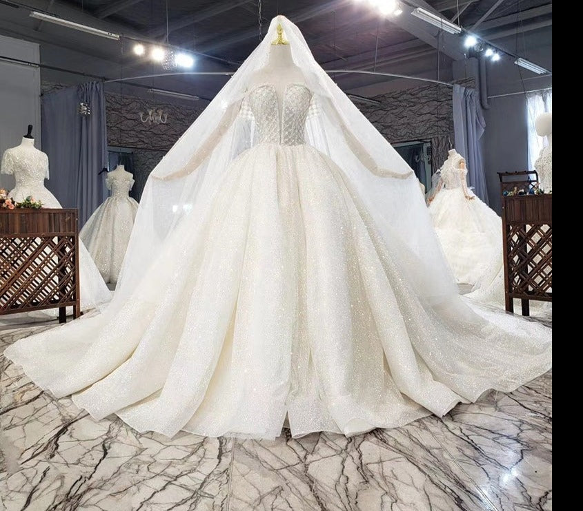Heavy Beading Robe De Marriage Wedding Dress - Image 4