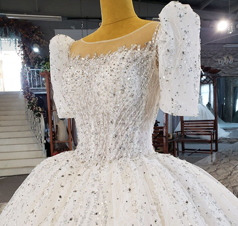 Heavy Beading Sequin Luxury Ball Gown Wedding Dresses Bridal - Image 7