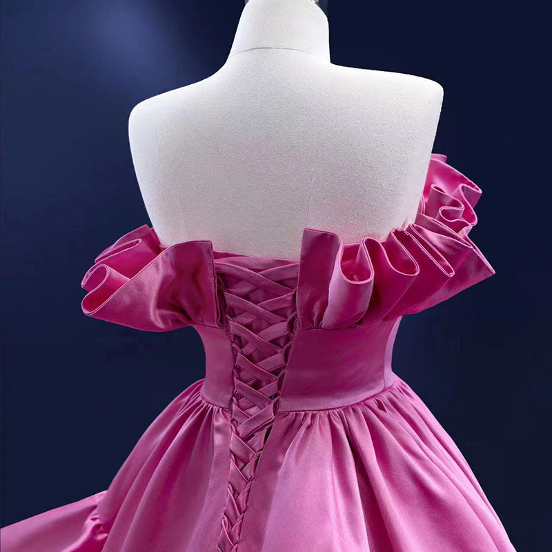 Latest Design Fan Satin Sleeveless Vintage Ladies Party Evening Dress - Image 6