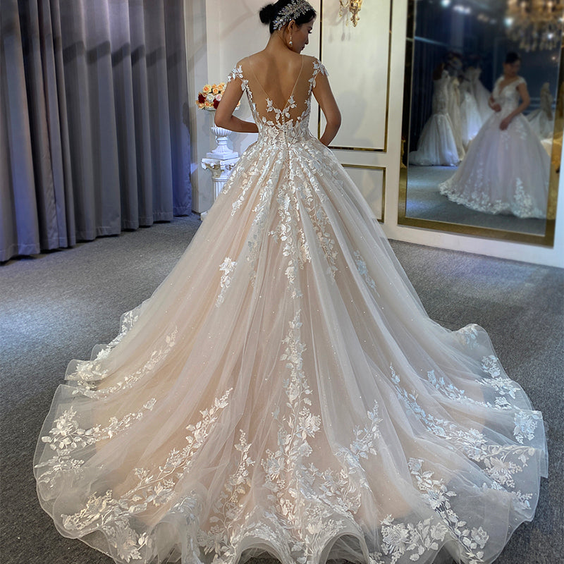 High Quality Sexy Backless Lace Embroidered Bridal Wedding Princess - Image 4