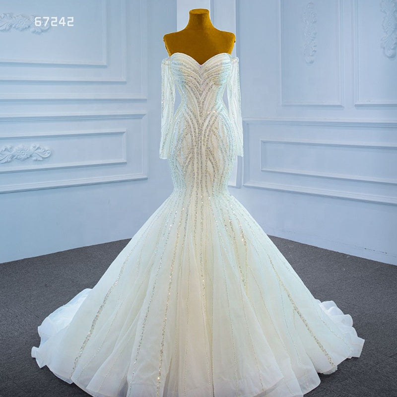 White Wedding Gowns Dress Bridal Mermaid Wedding Dress