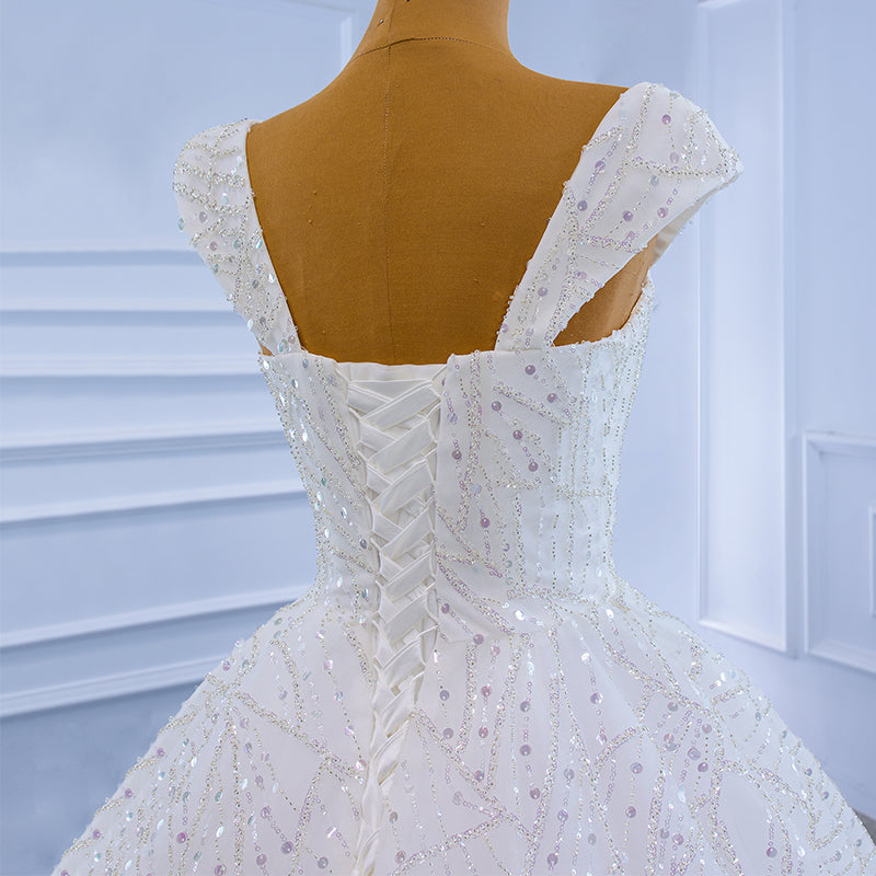High Quality Luxury Beading Sequin Wedding Dress Bridal Gown - Image 8