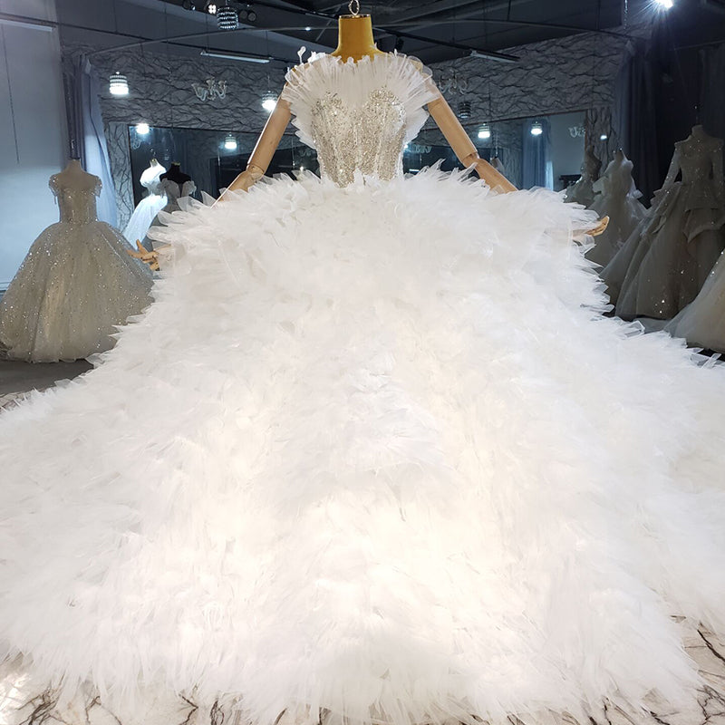 Off Shoulder Lace Beading Sequin Wedding Dress Bridal Gown