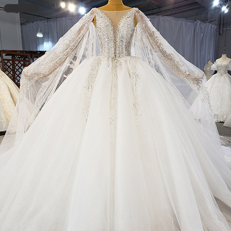 Deep V Neck Women New Design Luxury Wedding Gown Dress