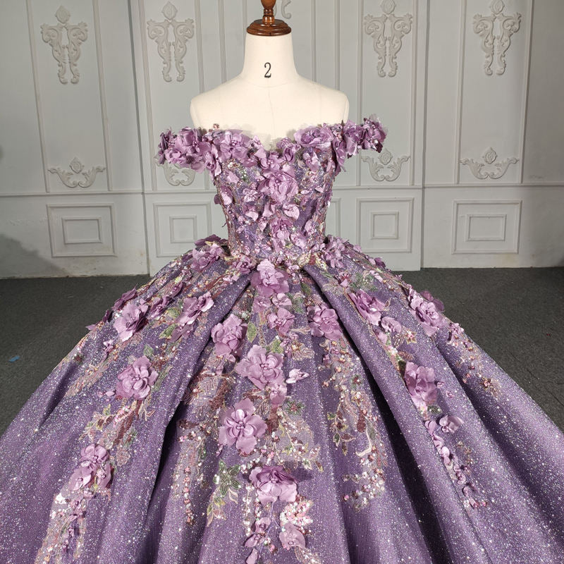 Elegant Purple Glitter Party Evening Dresses For Women