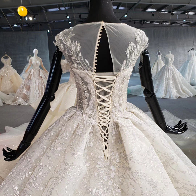 Beading Deep V Ball Gown Simple Wedding Dresses For Bride - Image 8