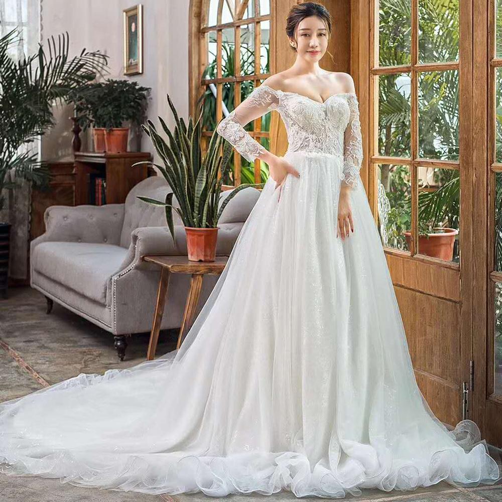 A-line pattern illusion embroidery beading lace up weeding dress Wedding Dress