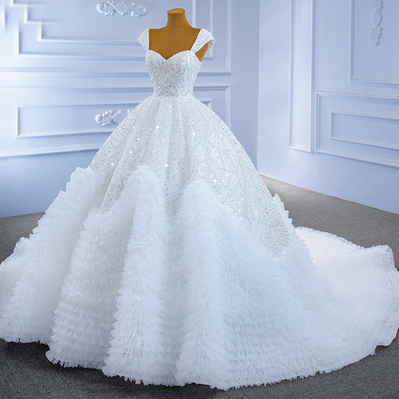 High Quality Luxury Beading Sequin Wedding Dress Bridal Gown - Image 5