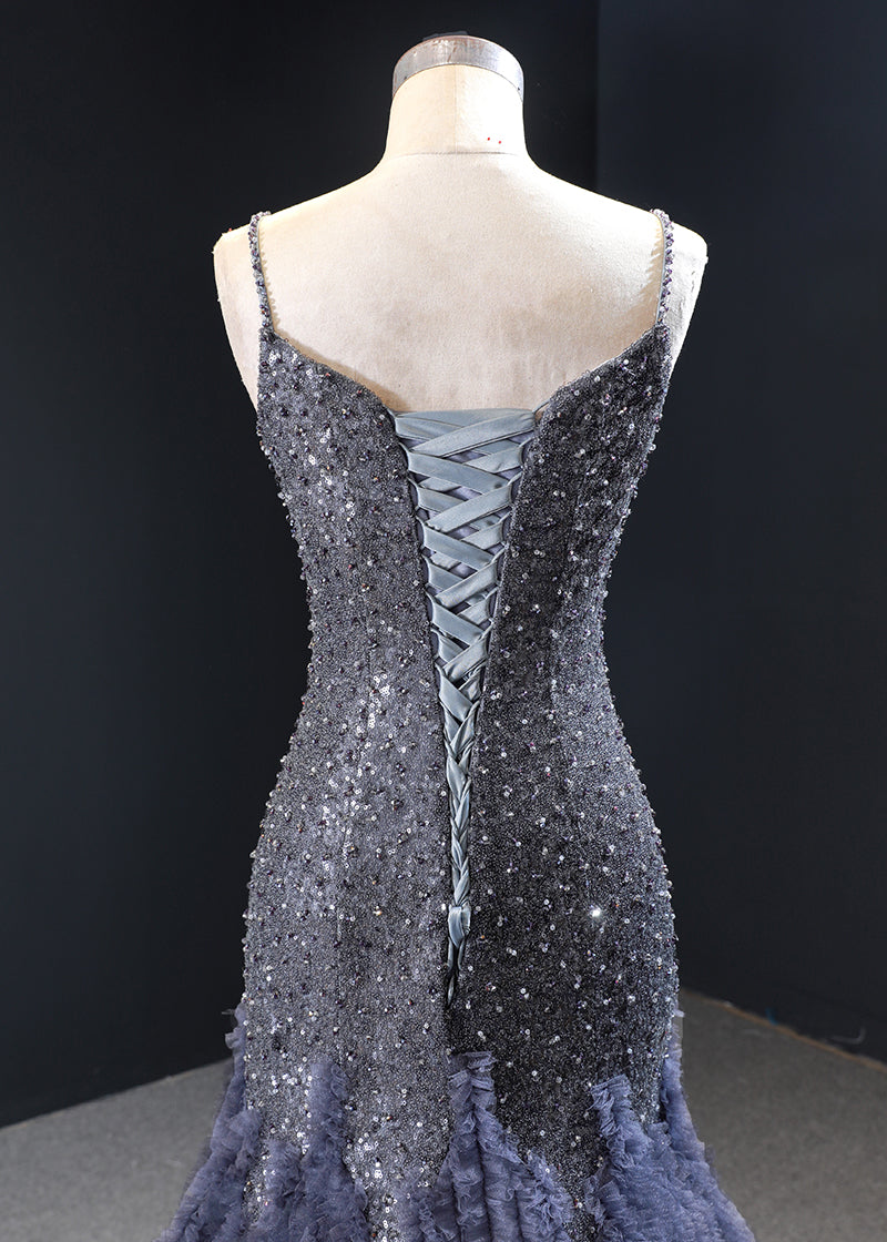 real luxury heavy beaded feather elegant evening dress girls party dresses - Image 6