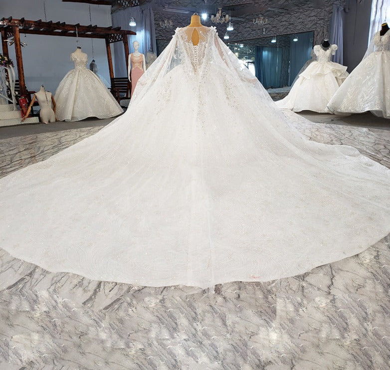 Luxury 3D Flower Elegant Bridal Ball Gown Wedding Dresses - Image 5