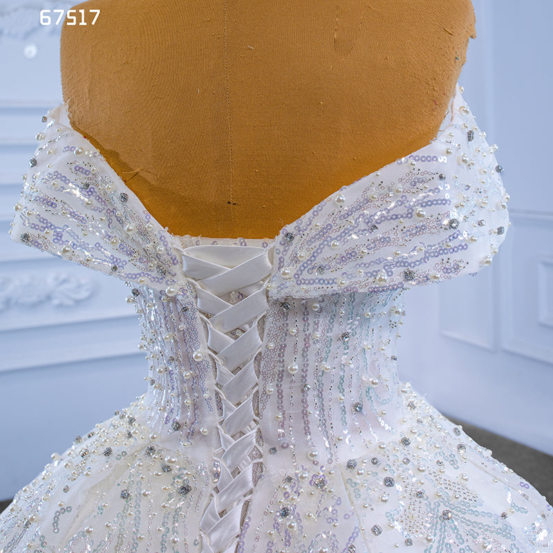 Luxury White Ball Gown Wedding Dress - Image 7