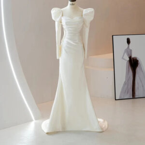 Modest Satin Sweetheart Slim Party Wedding Dresses Mermaids