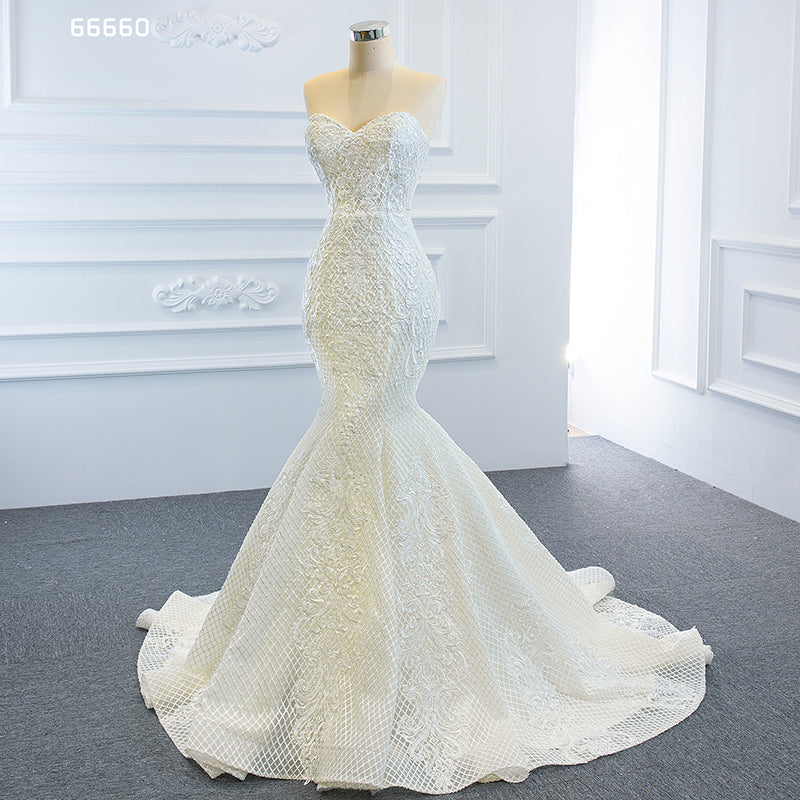 Mermaid Lace Cathetal Train With Detable Train Bridal Wedding Dress - Image 5