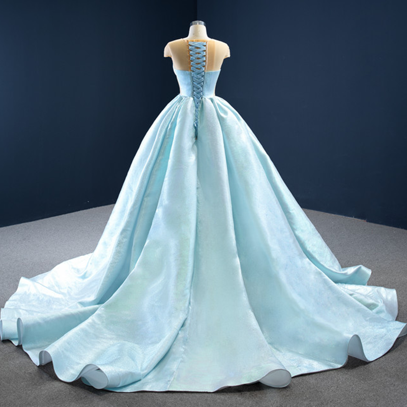 O Neck Short Sleeve Sexy Party Luxury Evening Dress - Image 6