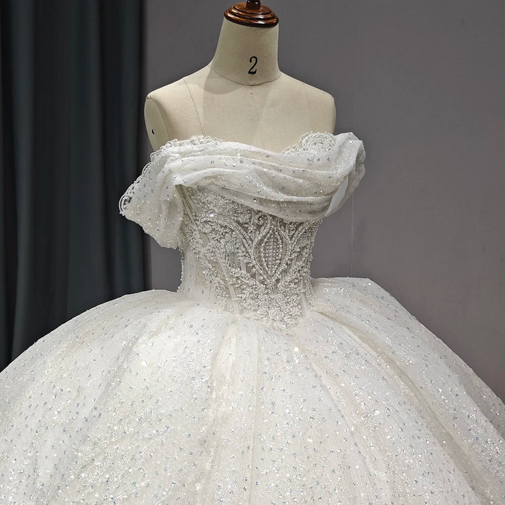 Strapless White Quinceanera Dress Sequin Dresses Sweetheart Neck Crystal Evening Dress - Image 2