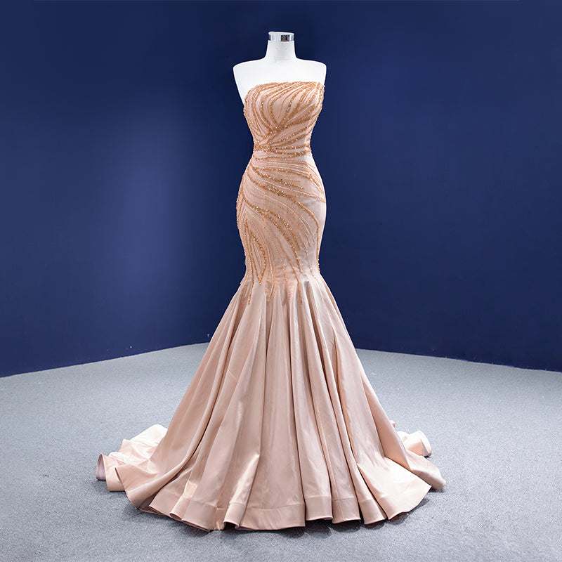 Off Shoulder Elegant Party Mermaid Evening Dress - Image 3