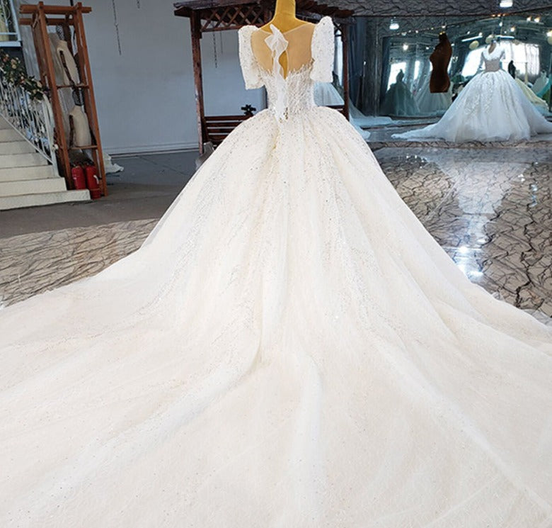 Heavy Beading Sequin Luxury Ball Gown Wedding Dresses Bridal - Image 5