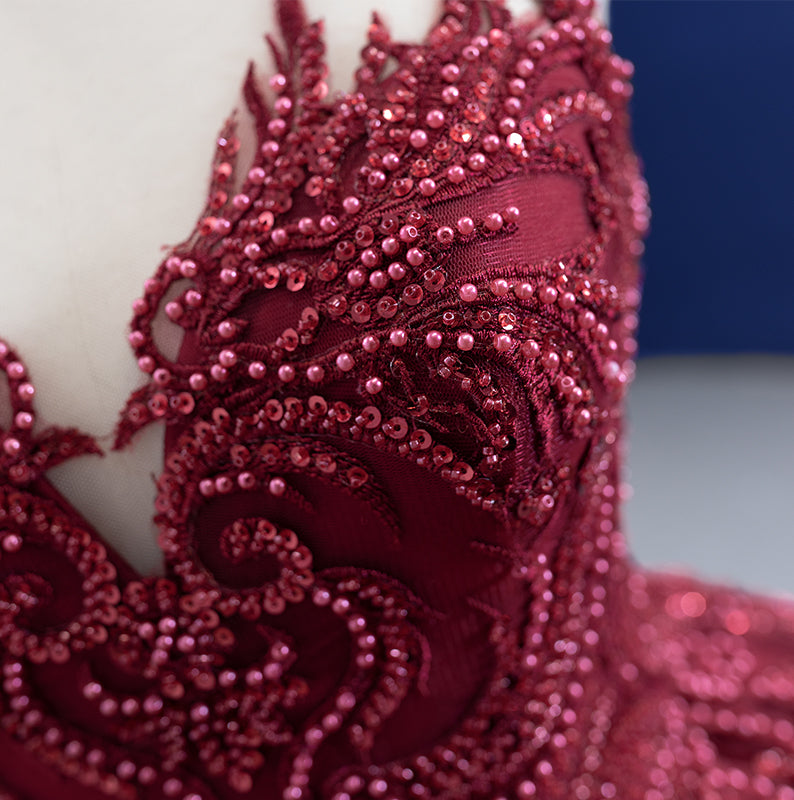 Women Fashion O Neck Slipper Ball Gown Evening Dress - Image 6