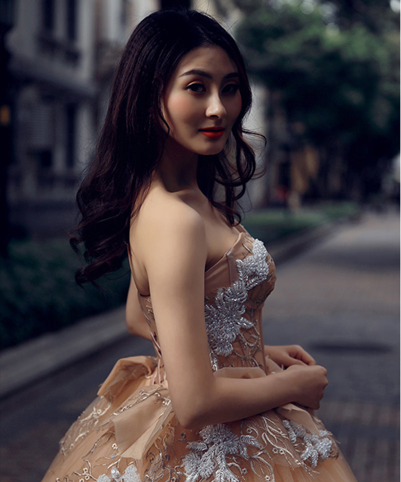 sweetheart dress long gown applique lace sexy flower pattern dress evening gown - Image 8