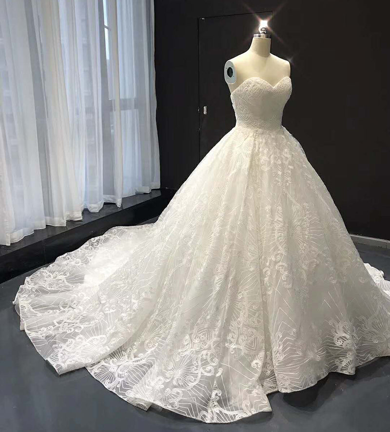 sweetheart luxury lace wedding dress wedding gown dress embroidered bridal dresses wedding