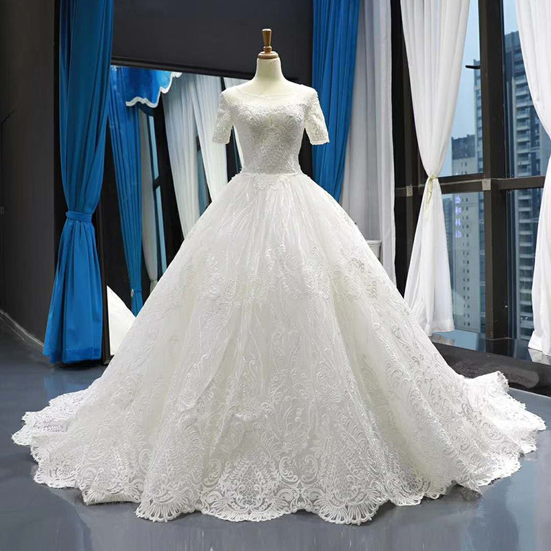 luxury short sleeves latest bridal dresses wedding gowns elegant wedding dresses