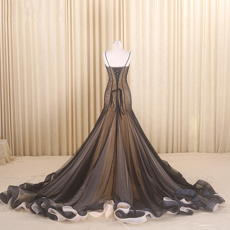 lace up back dress women long dresses with heavy applique sequin mermaid evening dresses - Image 6