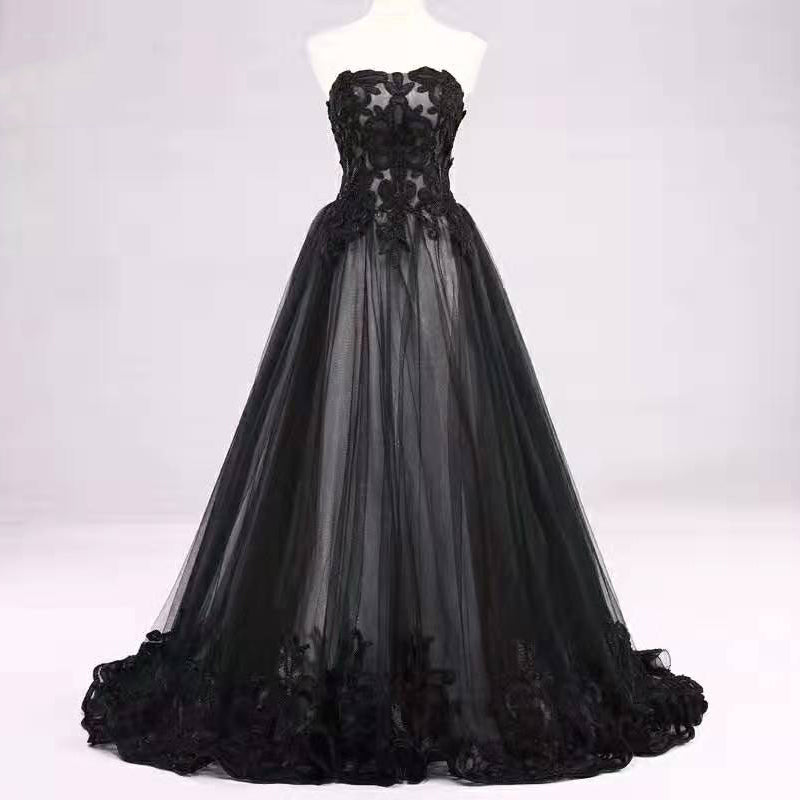 sexy vestidos de novia strapless black woman dress beautiful evening gown