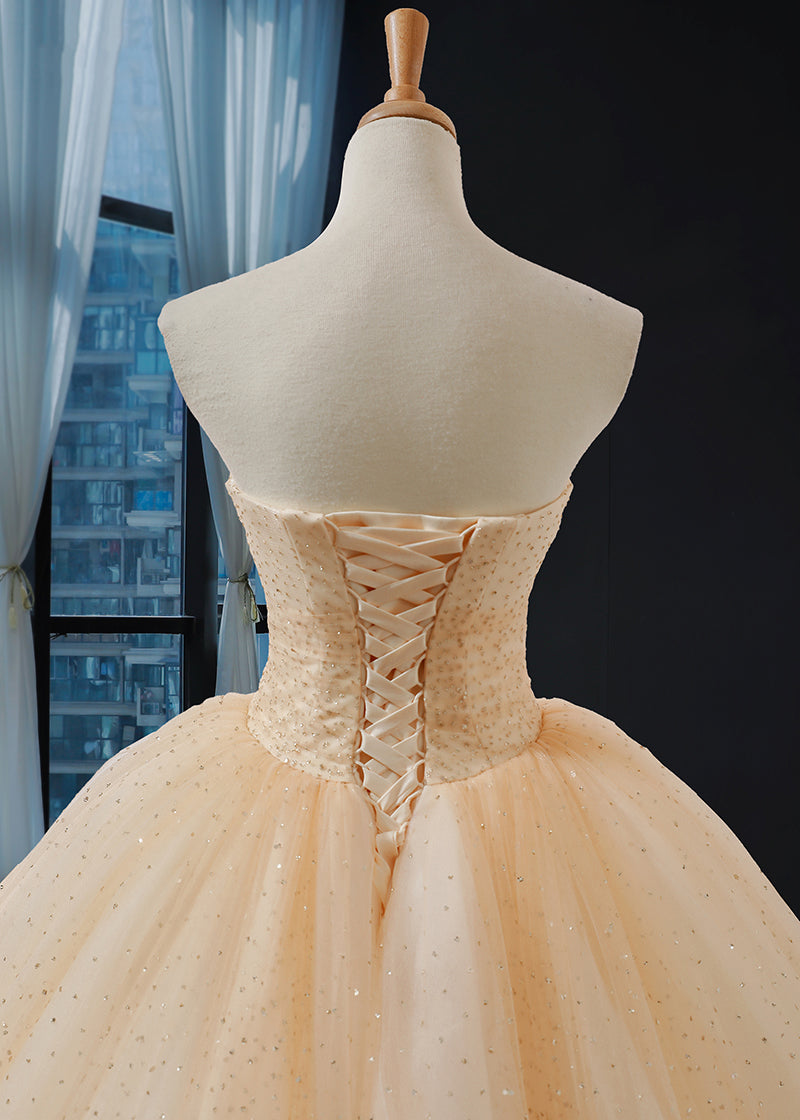 sweetheart long evening dress quinceanera dresses ball gown heavy beaded evening dresses - Image 5