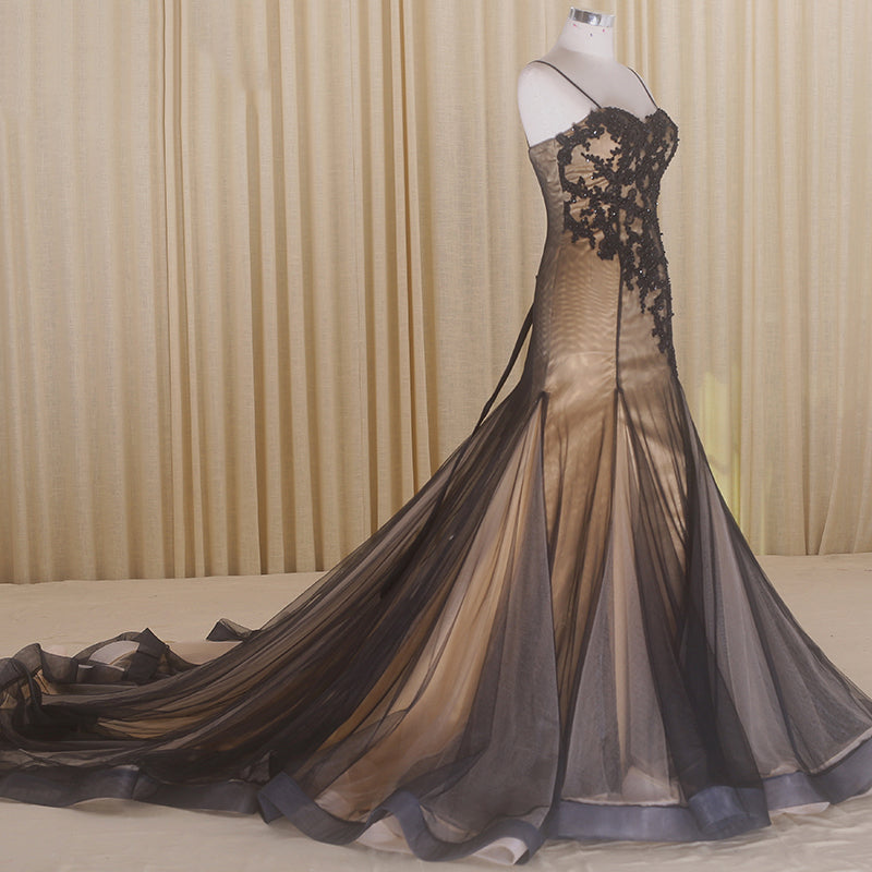 lace up back dress women long dresses with heavy applique sequin mermaid evening dresses - Image 5